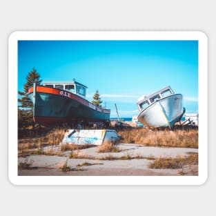 Retired Fishing Boat of the Coast of New-Brunswick, Canada V2 Sticker